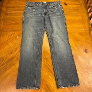 Chor Y2K Distressed Blue Jeans Midrise Straight Leg Ripped Grunge Vintage 34